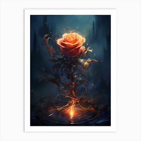 Rose In The Water Art Print