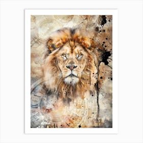 Poster Lion Africa Wild Animal Illustration Art 09 Art Print