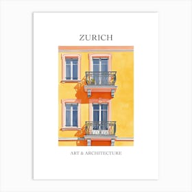 Zurich Travel And Architecture Poster 3 Art Print