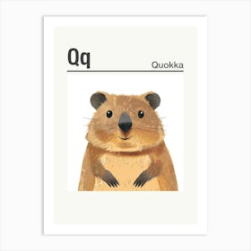 Animals Alphabet Quokka 3 Art Print