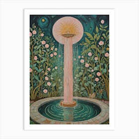 Fountain Of Roses Art Print