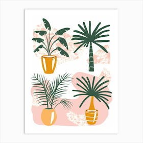 Set Of Potted Plants Art Print