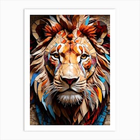 Mosaic Lion 2 Art Print