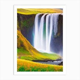 Skógafoss, Iceland Majestic, Beautiful & Classic (3) Art Print