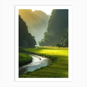 Rice Paddy River Art Print