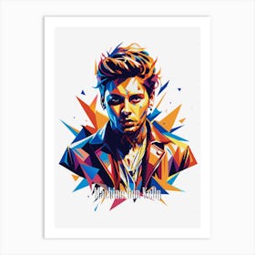 Machine Gun Kelly 02 Portrait Music Icon Style WPAP Pop Art Art Print