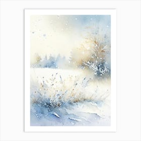 Snowflakes On A Field, Snowflakes, Storybook Watercolours 2 Art Print