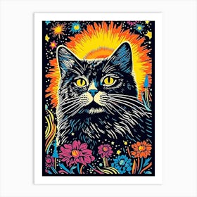 Celestial Pawgress, Psychedelic Cats series Art Print