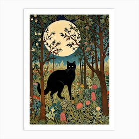 William Morris Black Cat In The Forest 17 Art Print