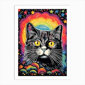 Cosmic Pawsibilities, Psychedelic Cats series Art Print