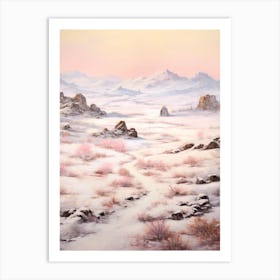 Dreamy Winter Painting Gobi Gurvansaikhan National Park Mongolia 1 Art Print