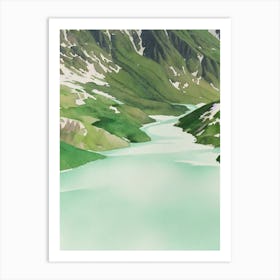 Huascarán National Park Peru Water Colour Poster Art Print