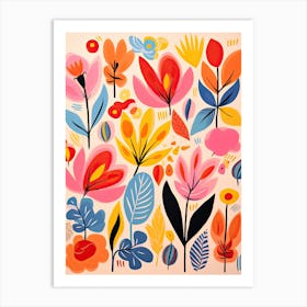 Flowers 25, Matisse style, Floral texture Art Print