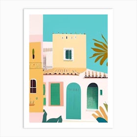 Isla Holbox Mexico Muted Pastel Tropical Destination Art Print