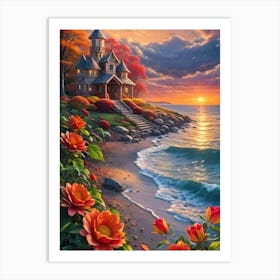 Sunset By The Sea Art Print