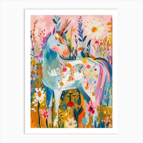 Colourful Unicorn Fauvism Inspired 3 Art Print