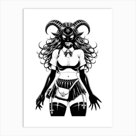 Gothic Succubus Schoolgirl (D) Art Print