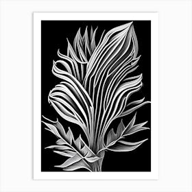 Yucca Leaf Linocut Art Print