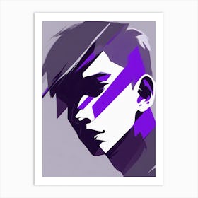 Purple Abstract Portrait Art Print