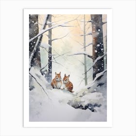 Winter Watercolour Chipmunk 6 Art Print