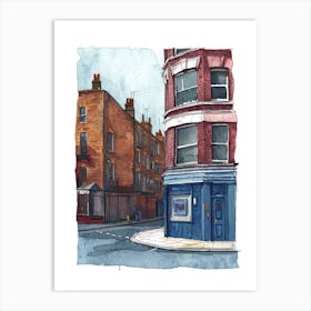 Hackney London Borough   Street Watercolour 11 Art Print