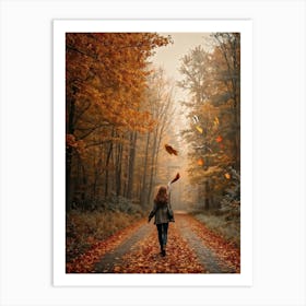 Autumn Greeting Crafted In Hand Drawn Style Rustic Typography Dancing Across The Visual Space Musi (4) Art Print