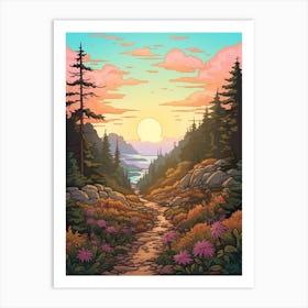 West Coast Trail Canada 4 Hike Illustration Art Print