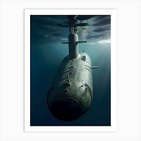 Submarine In The Ocean-Reimagined 32 Art Print