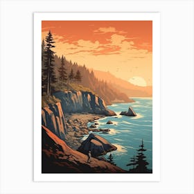 West Coast Trail Canada 1 Vintage Travel Illustration Art Print