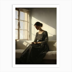 Reading Portrait Painting Art Print