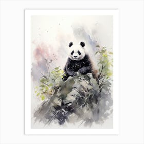 Panda Art In Chinese Brush Painting Style 2 Art Print