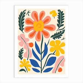 Flowers And Leaves 2 Art Print