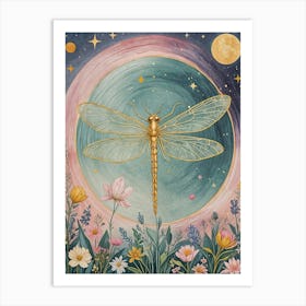 Golden Dragonfly Art Print