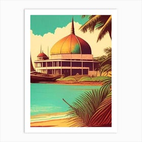 Lamu Island Kenya Vintage Sketch Tropical Destination Art Print