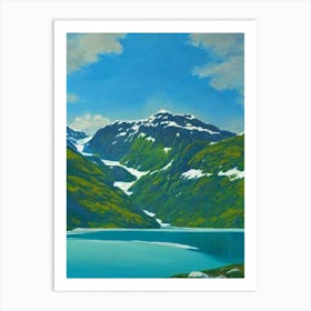 Jostedalsbreen National Park Norway Blue Oil Painting 1  Art Print