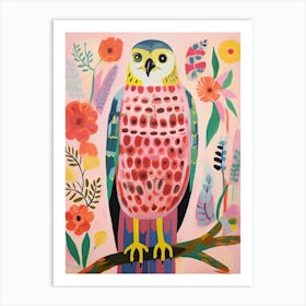 Pink Scandi Falcon 2 Art Print