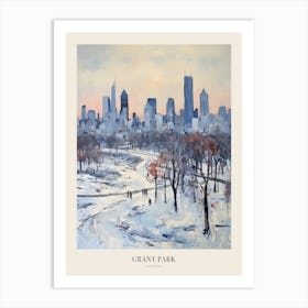 Winter City Park Poster Grant Park Chicago United States 3 Art Print