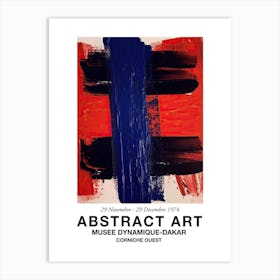 Blue And Red Brush Strokes Abstract 2 Exhibition Poster Art Print