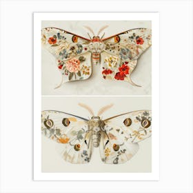 Luminous Butterflies William Morris Style 9 Art Print