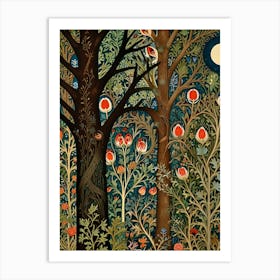 William Morris Tree In The Moonlight Art Print