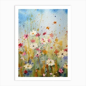 Summer Meadow Watercolor Art Print