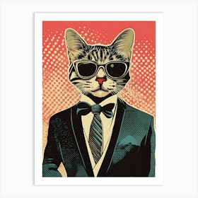 Super Cool Cat Illustration Pop 14 Art Print