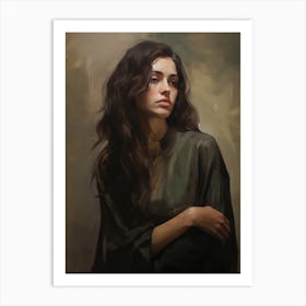 Moody Woman Portrait Painting Art Print