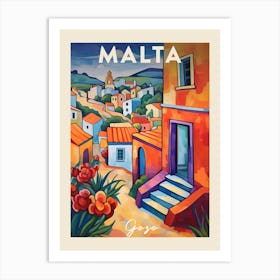 Gozo Malta 3 Fauvist Painting  Travel Poster Art Print