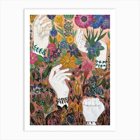 Hands In A Garden Art Print