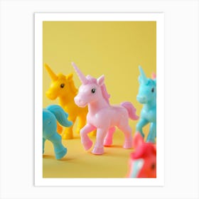 Rainbow Pastel Toy Unicorn Friends 3 Art Print
