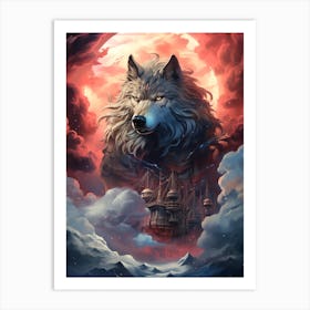 Wolf In The Sky 4 Art Print