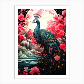 Peacock In Bloom Art Print