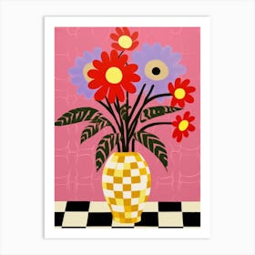 Wild Flowers Dark Tones In Vase 2 Art Print