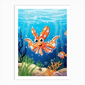 Mimic Octopus Kids Illustration 1 Art Print
